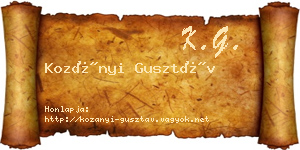 Kozányi Gusztáv névjegykártya